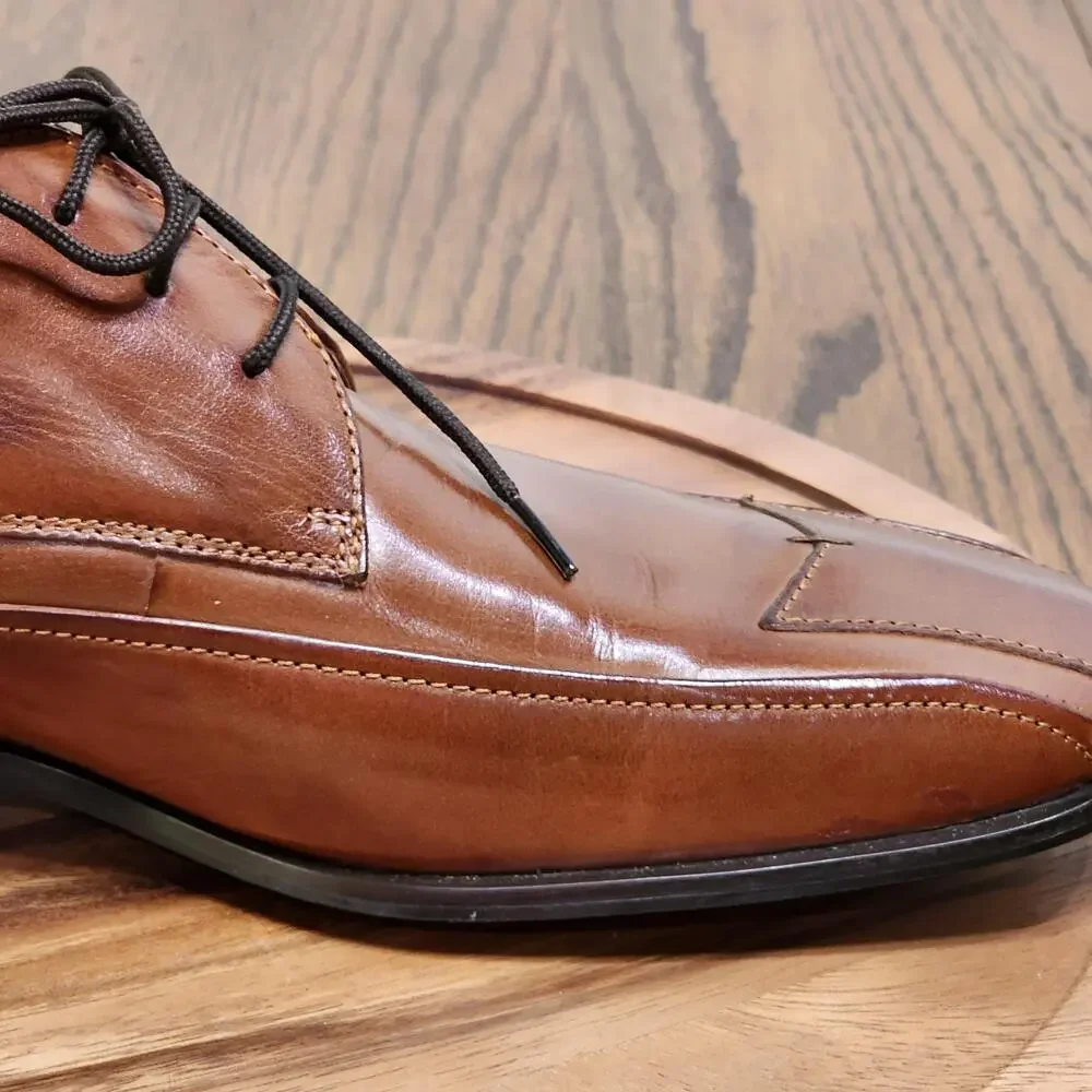 Stacy Adams Shoes Mens Size 10 Brown Leather Derby Dress Square Toe 23292-03